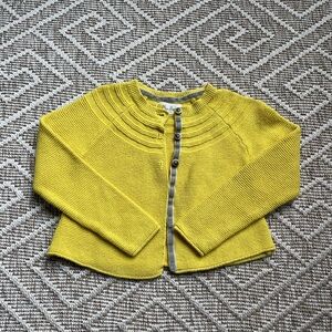 Mini Boden Yellow Kids Cardigan -3/4Y